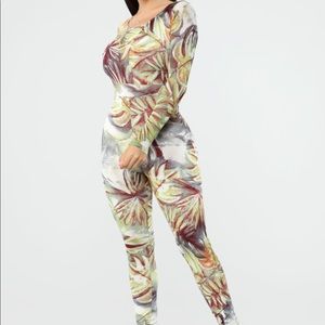 Stretch tropical jumpsuit